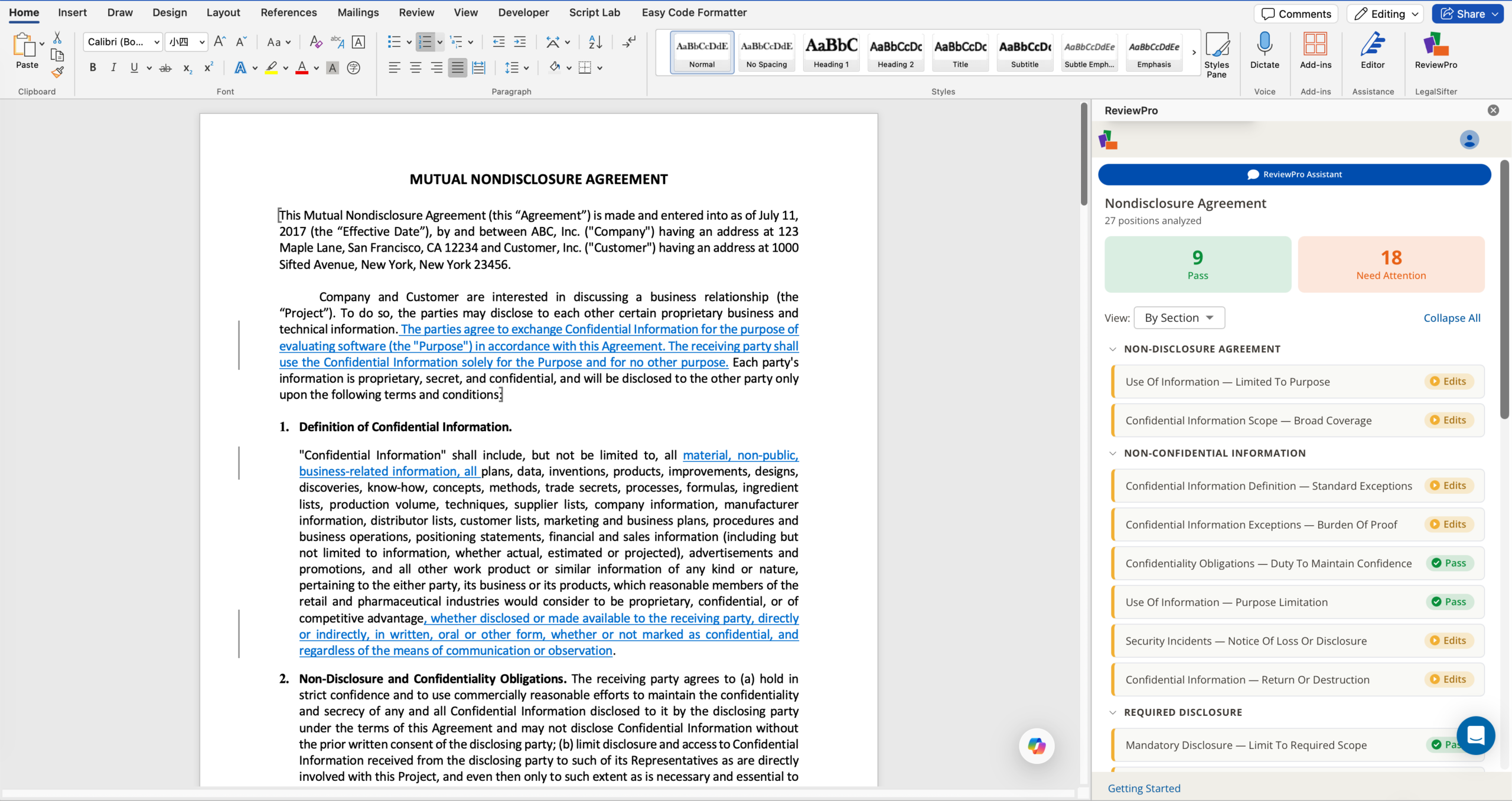 ReviewPro Word add-in
