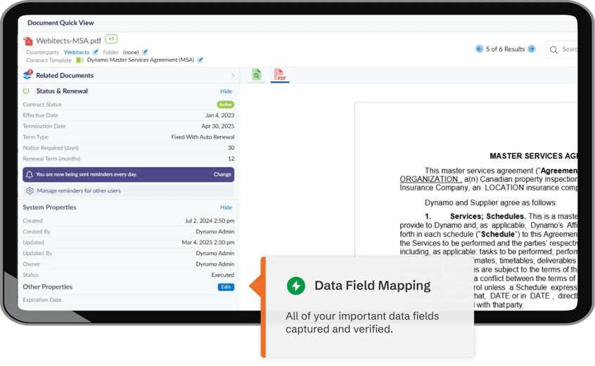 LegalSifter Control data field mapping